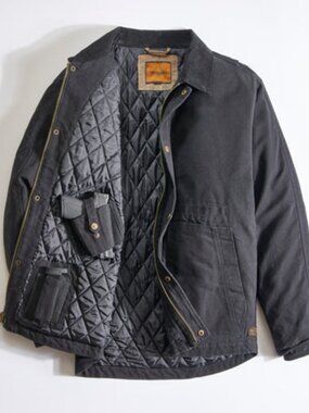 CANVAS CONCEALED CARRY JACKET - Black | 2XL